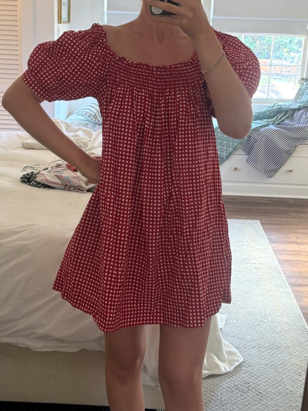 Darling Loungewear- The Sweet and Short Set in red gingham